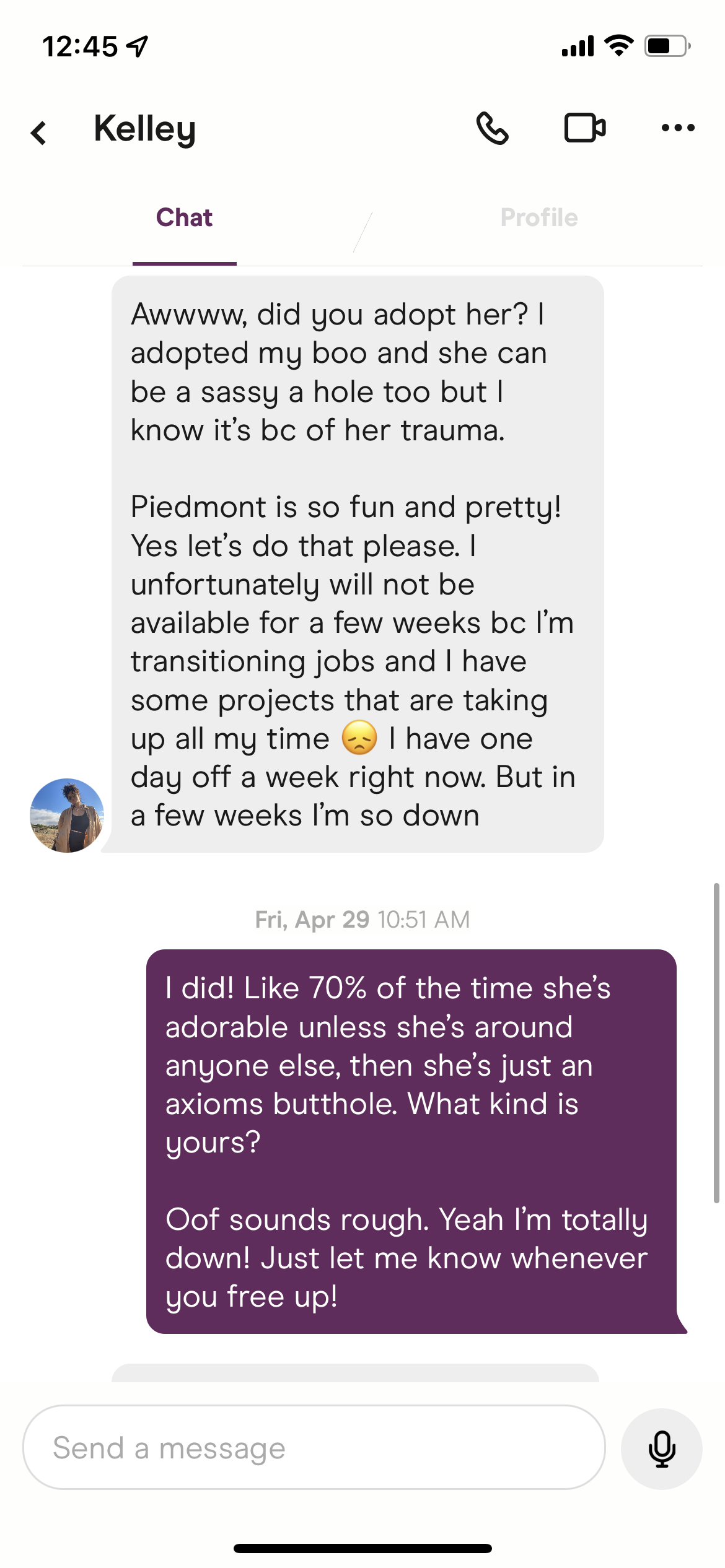 Our first conversation